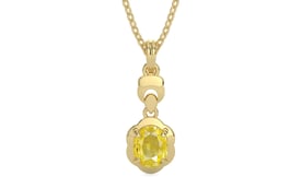 Ashtadhatu Ceylon Yellow Sapphire Pendant Limited Quality (P6)