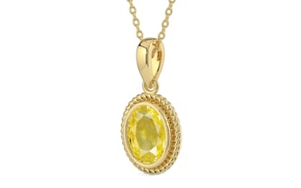 Ashtadhatu Ceylon Yellow Sapphire Pendant Limited Quality (P7)