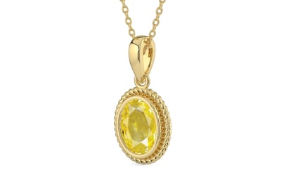 Ashtadhatu Ceylon Yellow Sapphire Pendant Limited Quality (P7)