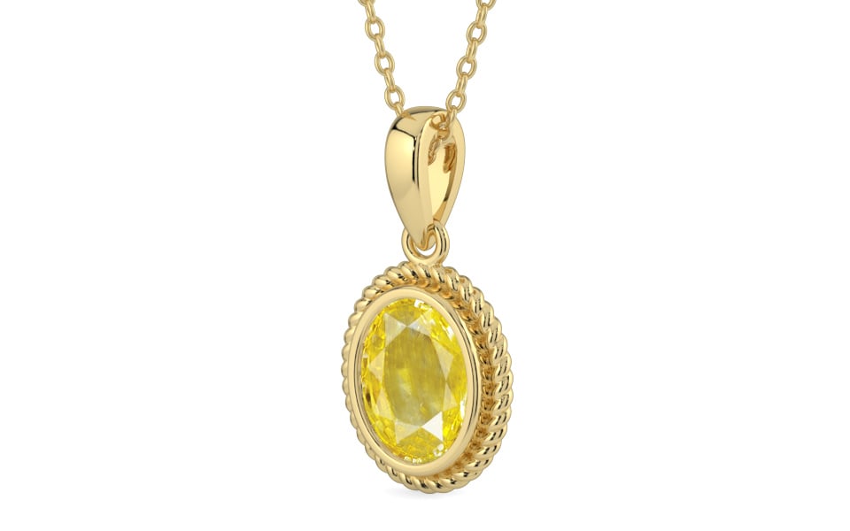 Ashtadhatu Ceylon Yellow Sapphire Pendant Limited Quality (P7)