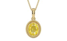 Ashtadhatu Ceylon Yellow Sapphire Pendant Limited Quality (P7)