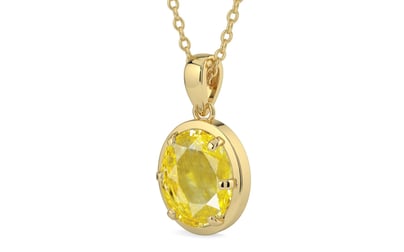 Ashtadhatu Ceylon Yellow Sapphire Pendant Limited Quality (P8)