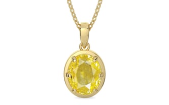 Ashtadhatu Ceylon Yellow Sapphire Pendant Limited Quality (P8)