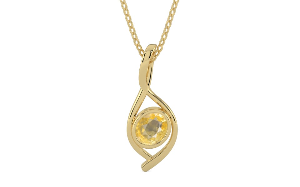 Ashtadhatu Ceylon Yellow Sapphire Pendant Prime Quality (P1)