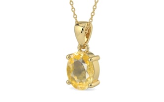 Ashtadhatu Ceylon Yellow Sapphire Pendant Prime Quality (P10)