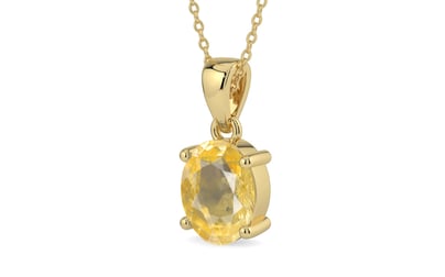 Ashtadhatu Ceylon Yellow Sapphire Pendant Prime Quality (P10)