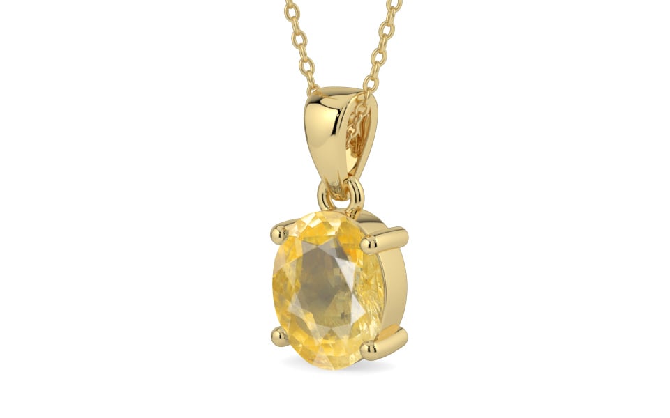 Ashtadhatu Ceylon Yellow Sapphire Pendant Prime Quality (P10)