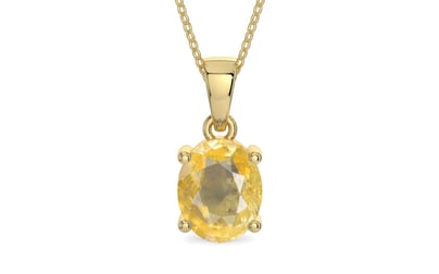 Ashtadhatu Ceylon Yellow Sapphire Pendant Prime Quality (P10)