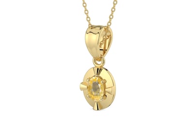 Ashtadhatu Ceylon Yellow Sapphire Pendant Prime Quality (P11)