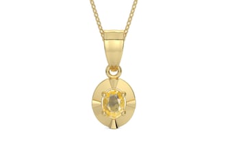 Ashtadhatu Ceylon Yellow Sapphire Pendant Prime Quality (P11)