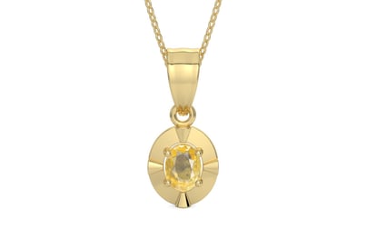 Ashtadhatu Ceylon Yellow Sapphire Pendant Prime Quality (P11)