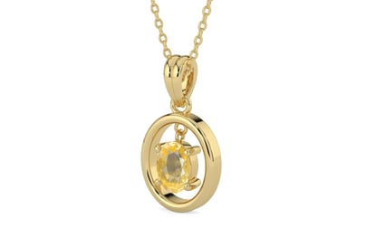 Ashtadhatu Ceylon Yellow Sapphire Pendant Prime Quality (P2)