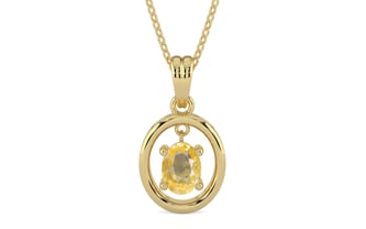 Ashtadhatu Ceylon Yellow Sapphire Pendant Prime Quality (P2)