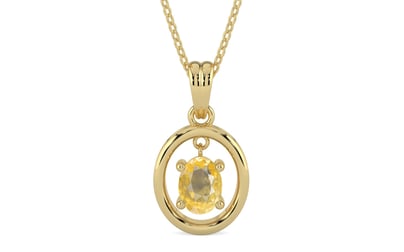 Ashtadhatu Ceylon Yellow Sapphire Pendant Prime Quality (P2)