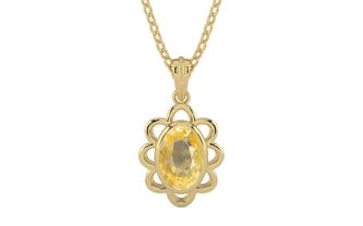 Ashtadhatu Ceylon Yellow Sapphire Pendant Prime Quality (P3)