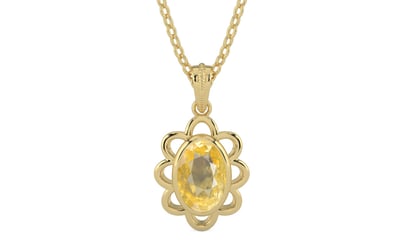 Ashtadhatu Ceylon Yellow Sapphire Pendant Prime Quality (P3)
