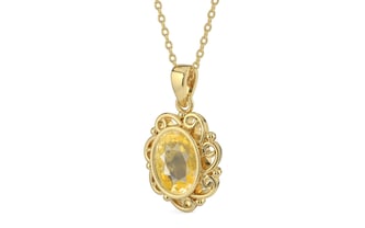 Ashtadhatu Ceylon Yellow Sapphire Pendant Prime Quality (P5)