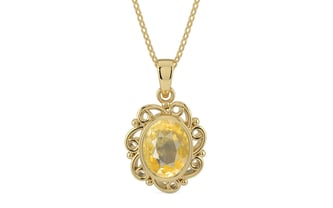 Ashtadhatu Ceylon Yellow Sapphire Pendant Prime Quality (P5)