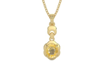 Ashtadhatu Ceylon Yellow Sapphire Pendant Prime Quality (P6)