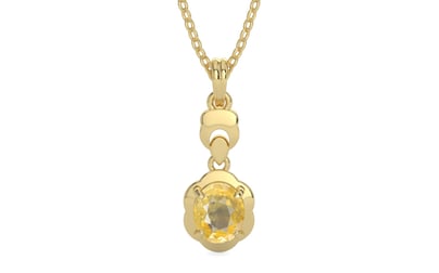 Ashtadhatu Ceylon Yellow Sapphire Pendant Prime Quality (P6)