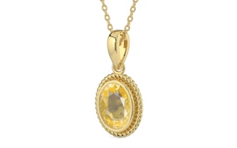 Ashtadhatu Ceylon Yellow Sapphire Pendant Prime Quality (P7)