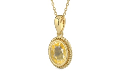Ashtadhatu Ceylon Yellow Sapphire Pendant Prime Quality (P7)