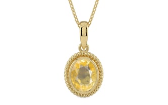 Ashtadhatu Ceylon Yellow Sapphire Pendant Prime Quality (P7)