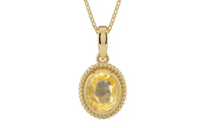 Ashtadhatu Ceylon Yellow Sapphire Pendant Prime Quality (P7)
