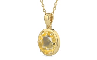 Ashtadhatu Ceylon Yellow Sapphire Pendant Prime Quality (P8)