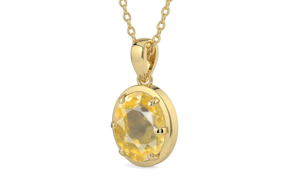 Ashtadhatu Ceylon Yellow Sapphire Pendant Prime Quality (P8)
