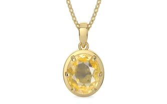 Ashtadhatu Ceylon Yellow Sapphire Pendant Prime Quality (P8)