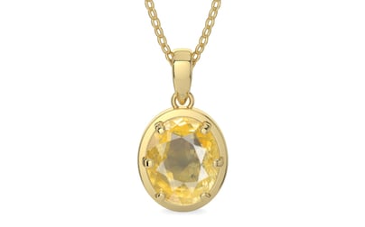 Ashtadhatu Ceylon Yellow Sapphire Pendant Prime Quality (P8)