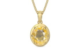 Ashtadhatu Ceylon Yellow Sapphire Pendant Prime Quality (P8)