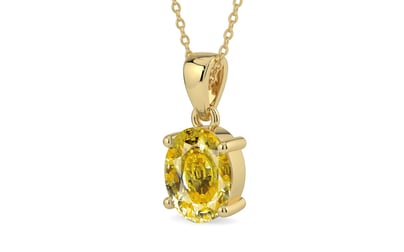 Ashtadhatu Ceylon Yellow Sapphire Pendant Rare Quality (P10)