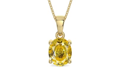 Ashtadhatu Ceylon Yellow Sapphire Pendant Rare Quality (P10)