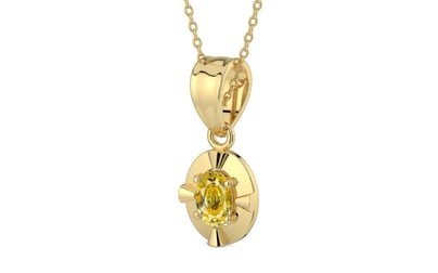 Ashtadhatu Ceylon Yellow Sapphire Pendant Rare Quality (P11)