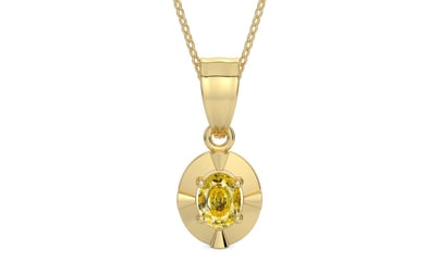 Ashtadhatu Ceylon Yellow Sapphire Pendant Rare Quality (P11)