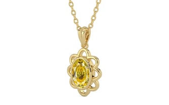 Ashtadhatu Ceylon Yellow Sapphire Pendant Rare Quality (P3)