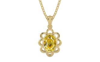 Ashtadhatu Ceylon Yellow Sapphire Pendant Rare Quality (P3)