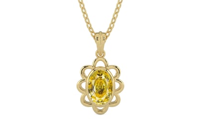 Ashtadhatu Ceylon Yellow Sapphire Pendant Rare Quality (P3)