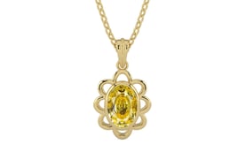 Ashtadhatu Ceylon Yellow Sapphire Pendant Rare Quality (P3)