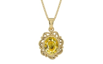 Ashtadhatu Ceylon Yellow Sapphire Pendant Rare Quality (P5)