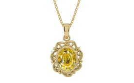 Ashtadhatu Ceylon Yellow Sapphire Pendant Rare Quality (P5)