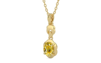 Ashtadhatu Ceylon Yellow Sapphire Pendant Rare Quality (P6)
