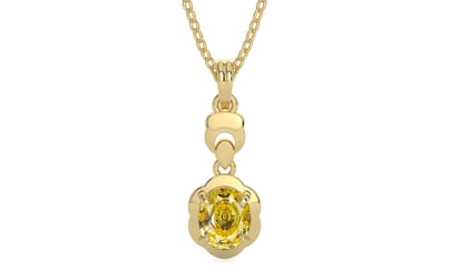 Ashtadhatu Ceylon Yellow Sapphire Pendant Rare Quality (P6)