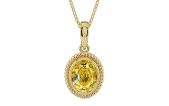Ashtadhatu Ceylon Yellow Sapphire Pendant Rare Quality (P7)