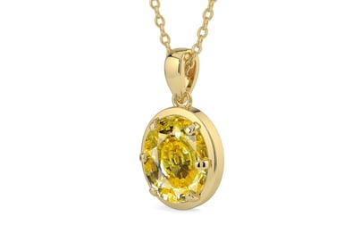 Ashtadhatu Ceylon Yellow Sapphire Pendant Rare Quality (P8)
