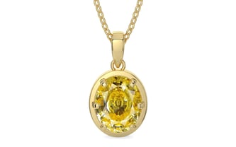 Ashtadhatu Ceylon Yellow Sapphire Pendant Rare Quality (P8)