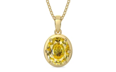 Ashtadhatu Ceylon Yellow Sapphire Pendant Rare Quality (P8)