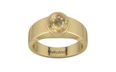 Ashtadhatu Ceylon Yellow Sapphire Ring Fine Quality (R10)